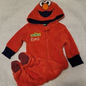 Sesame Street Elmo red fleece hooded outfit/costume